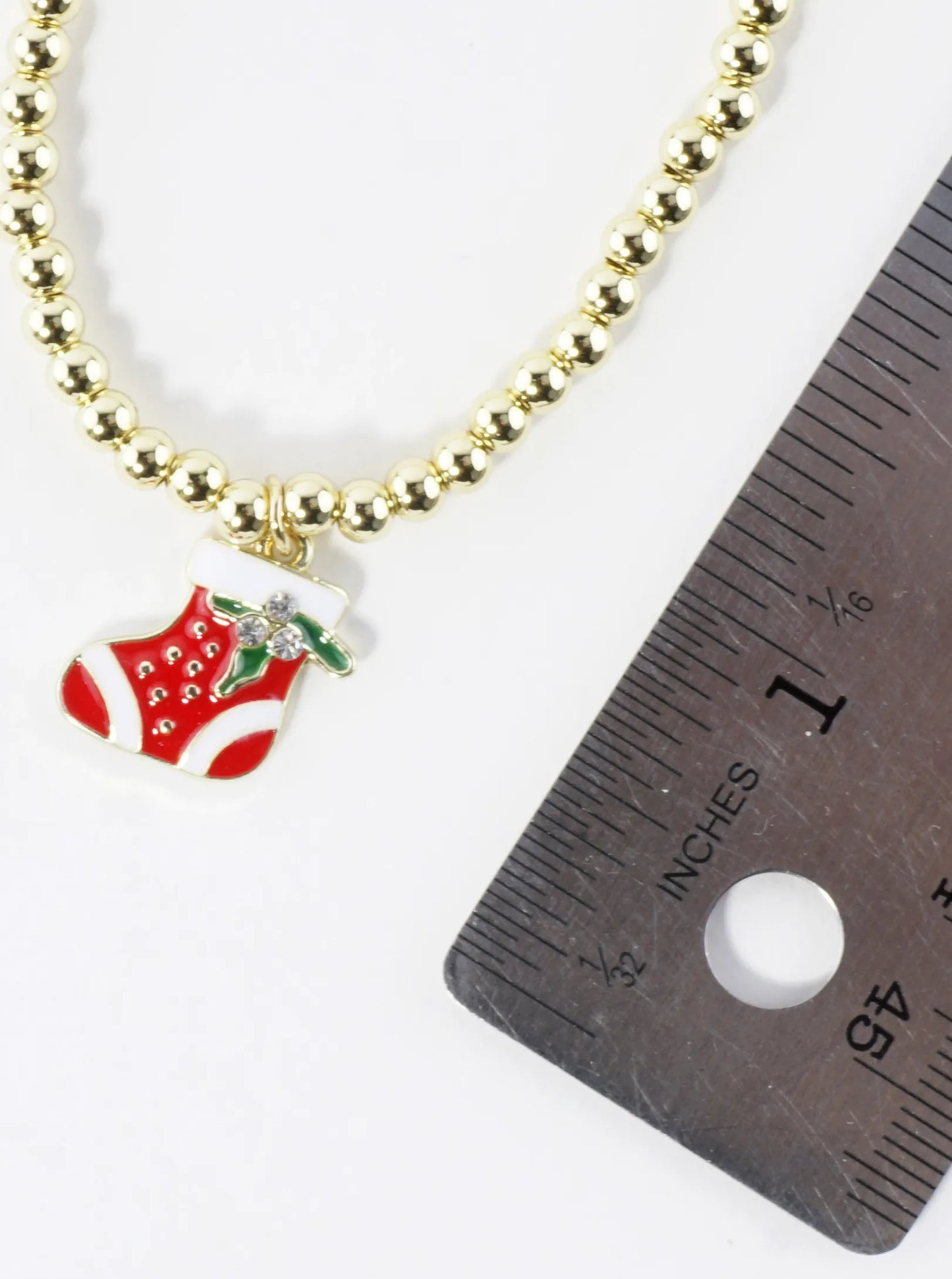 Stainless Steel Christmas Stocking Charm Bracelet