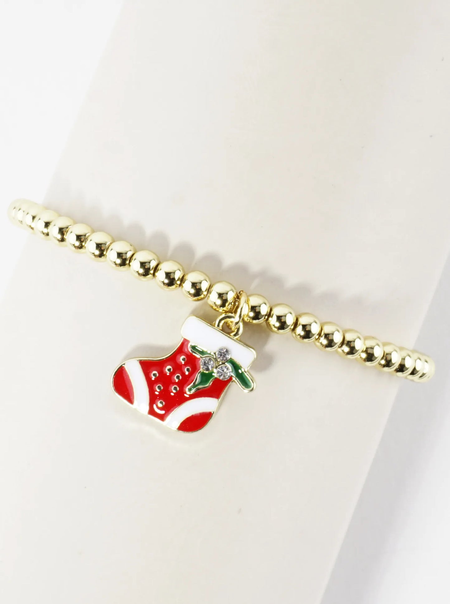 Stainless Steel Christmas Stocking Charm Bracelet