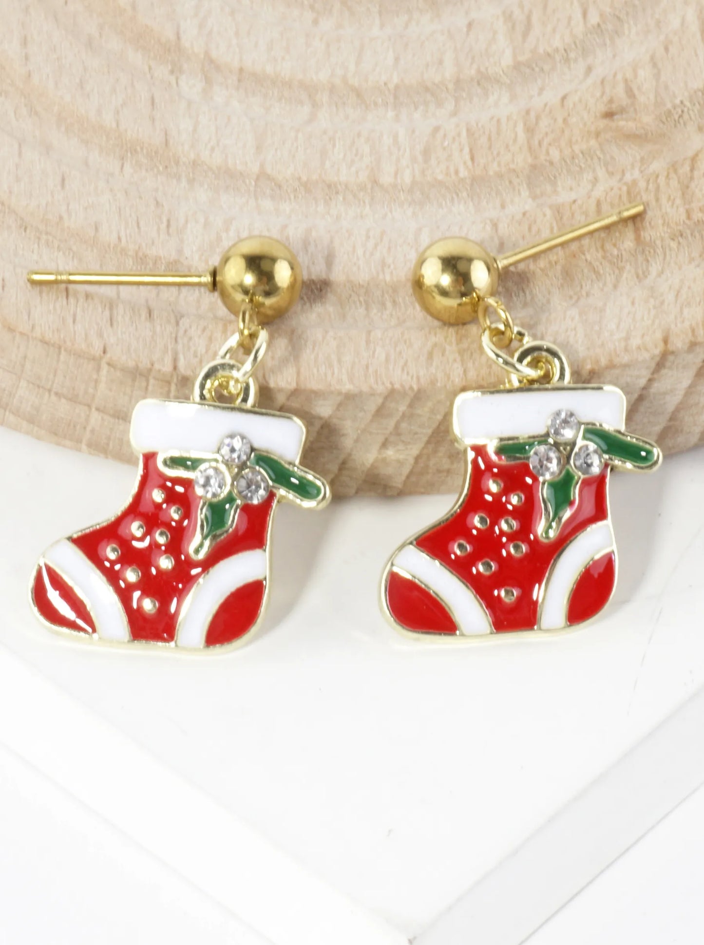 Stainless Steel Christmas Stockings Earrings