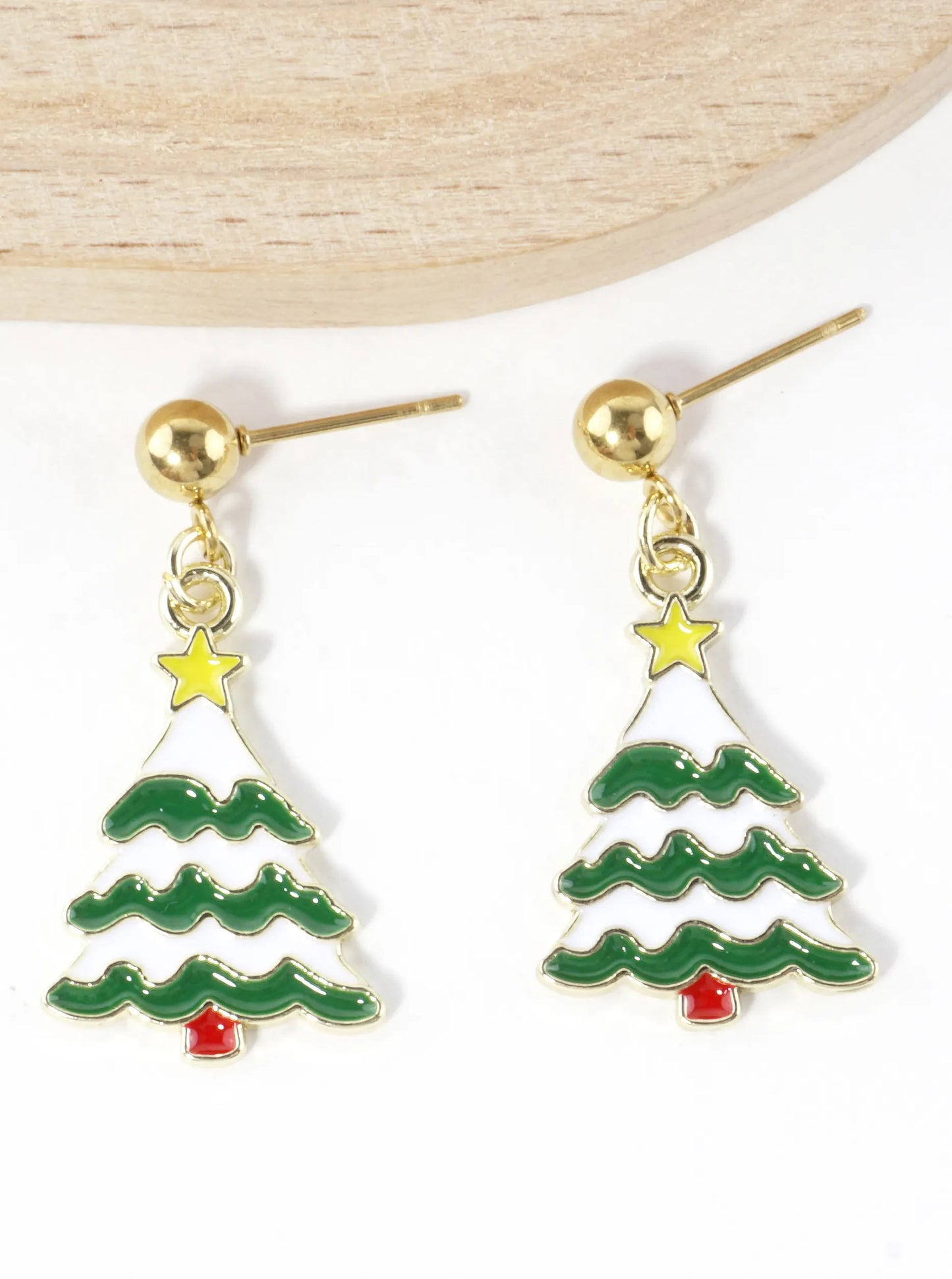 Stainless Steel Christmas Tree Earrings