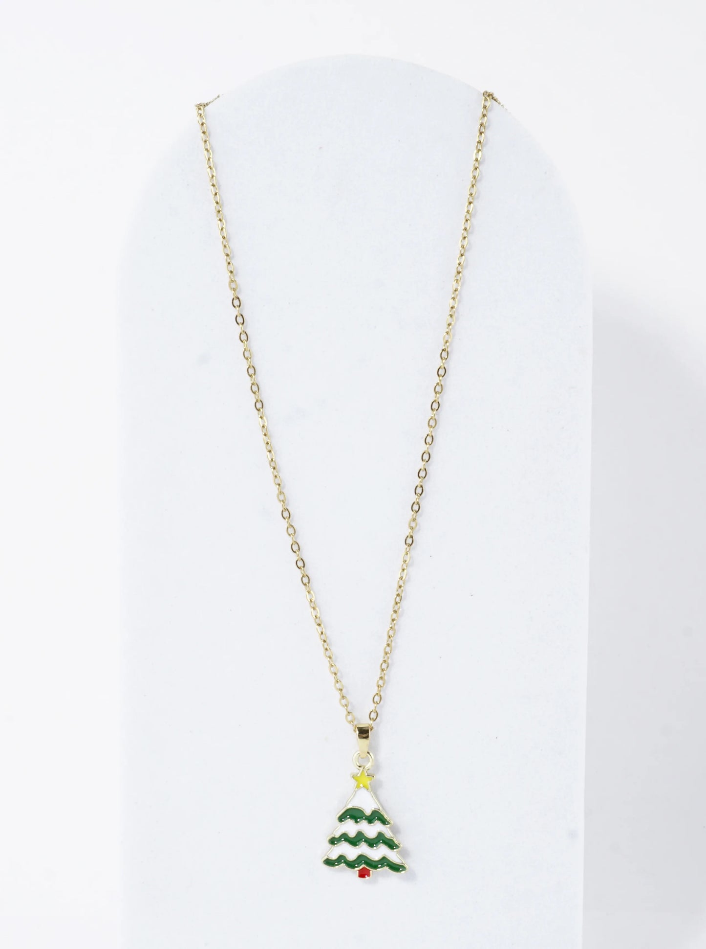 Stainless Steel Christmas Tree Pendant Necklace