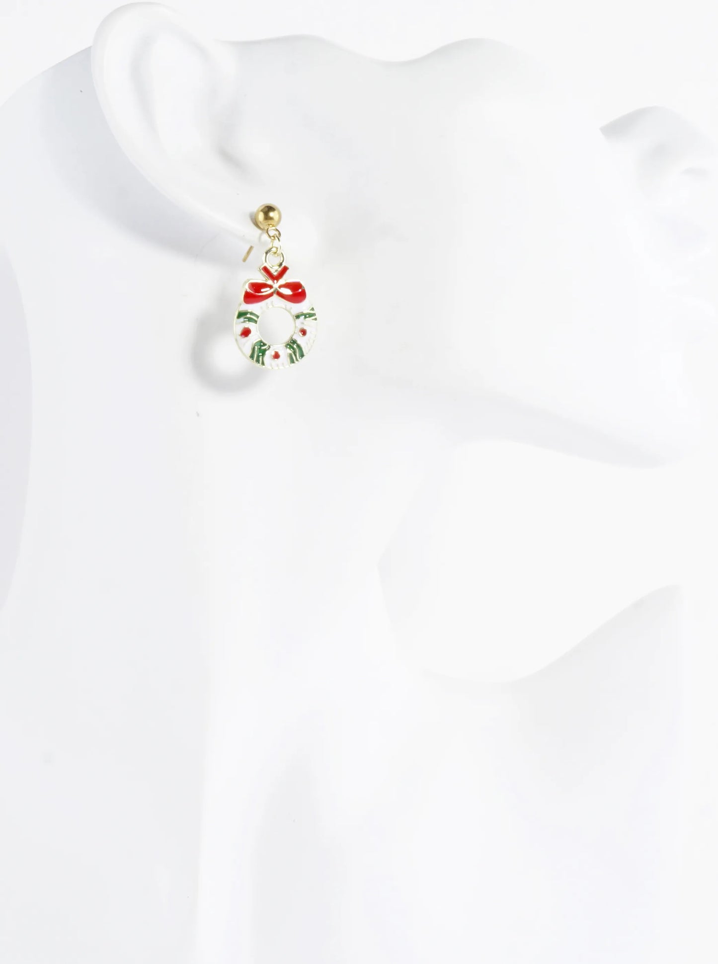 Stainless Steel Christmas Wreath Earrings