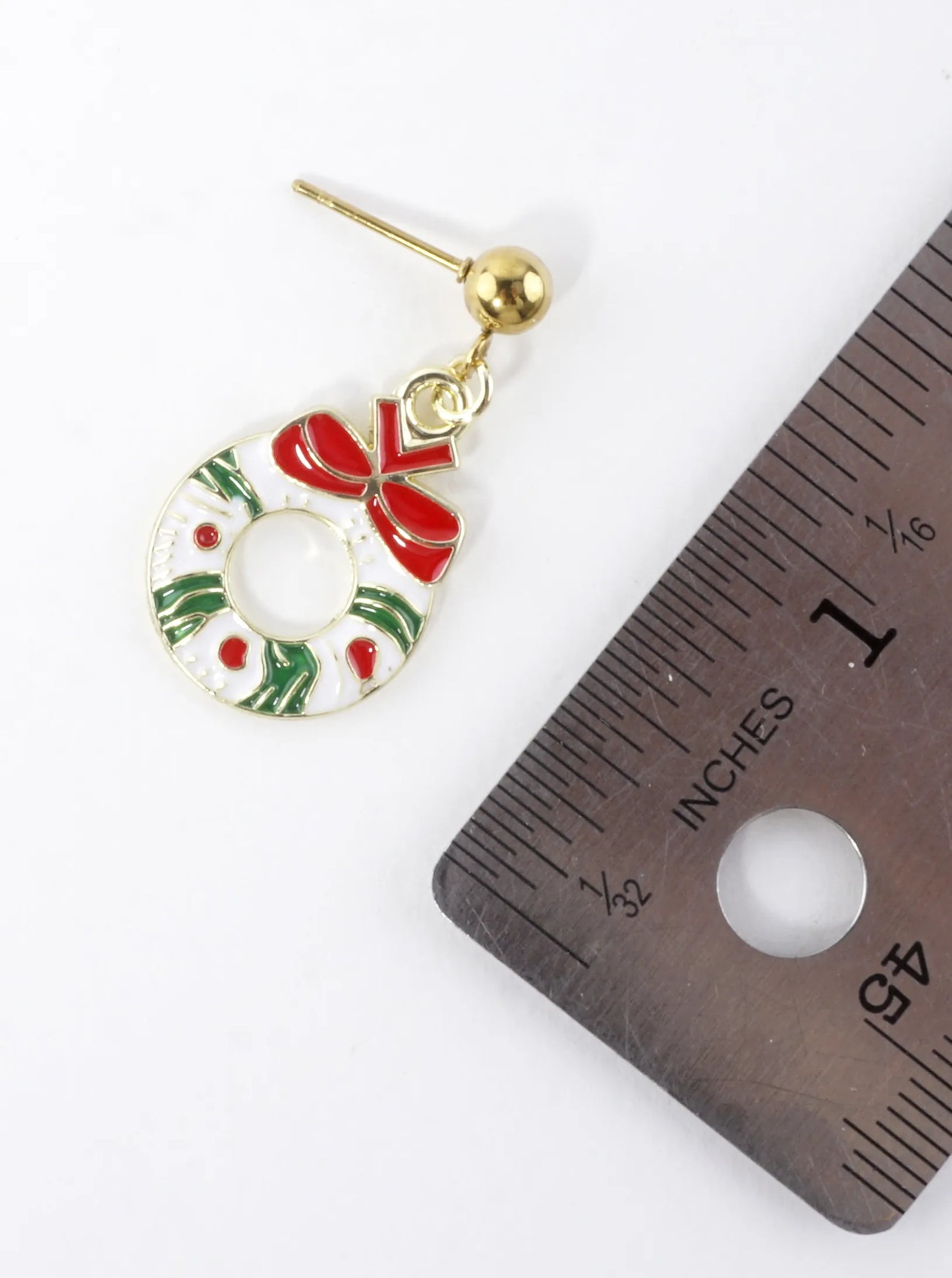 Stainless Steel Christmas Wreath Earrings