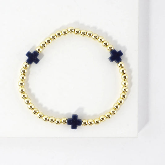 Stainless Steel Genuine Stone Stretch Bracelet