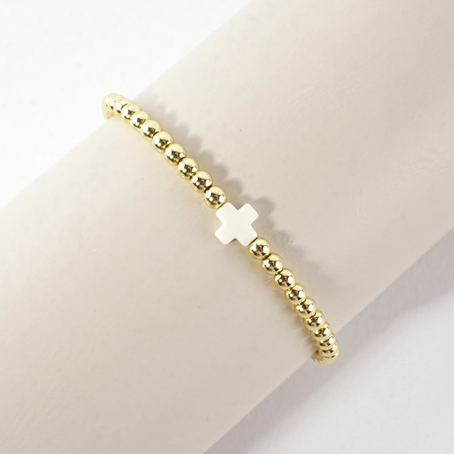 Stainless Steel Genuine Stone Stretch Bracelet