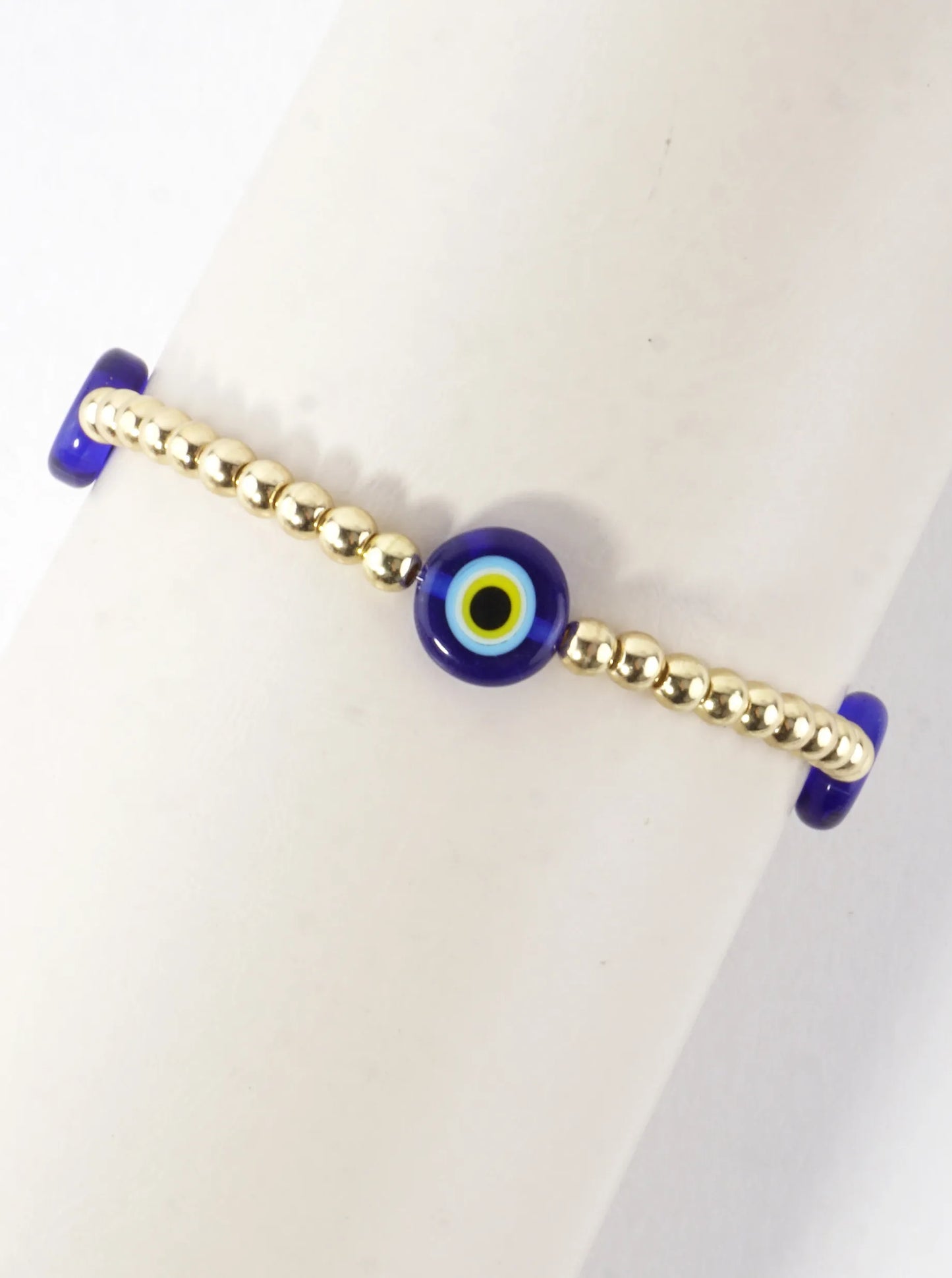 Stainless Steel Glass Evil Stretch Bracelet