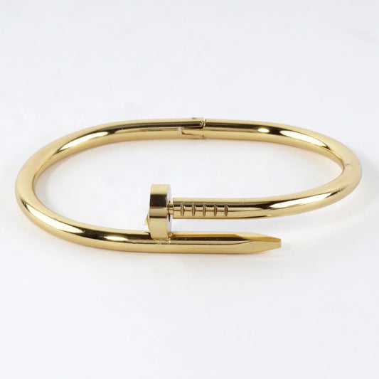 Stainless Steel Pinch Open Nail Cuff Bracelet
