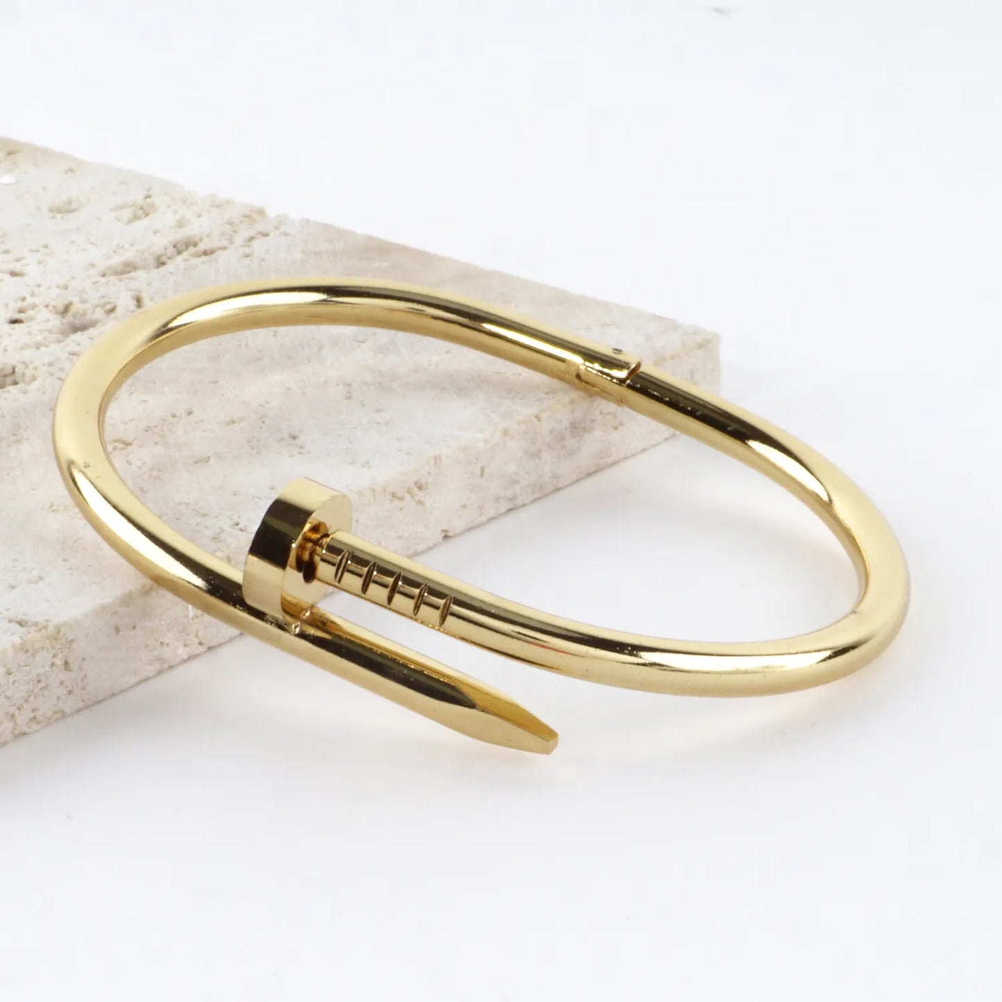 Stainless Steel Pinch Open Nail Cuff Bracelet