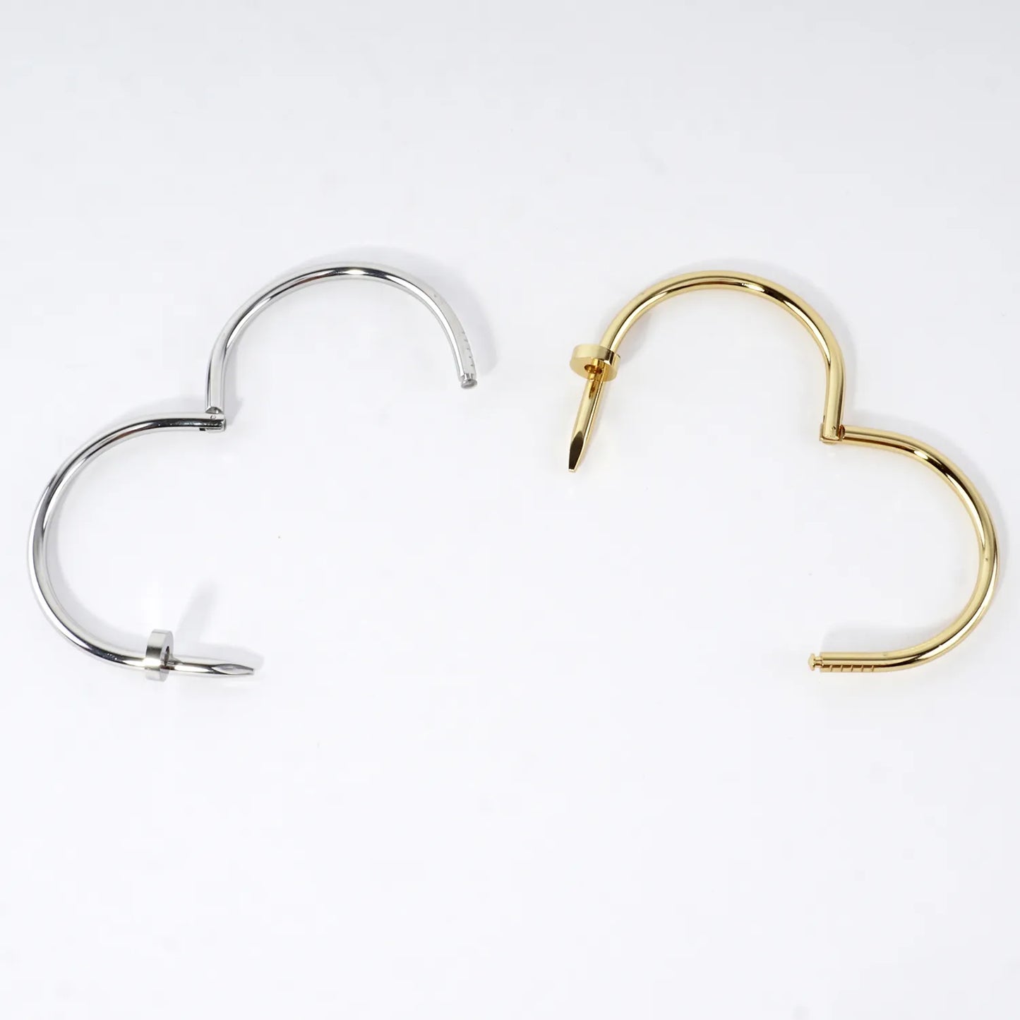 Stainless Steel Pinch Open Nail Cuff Bracelet