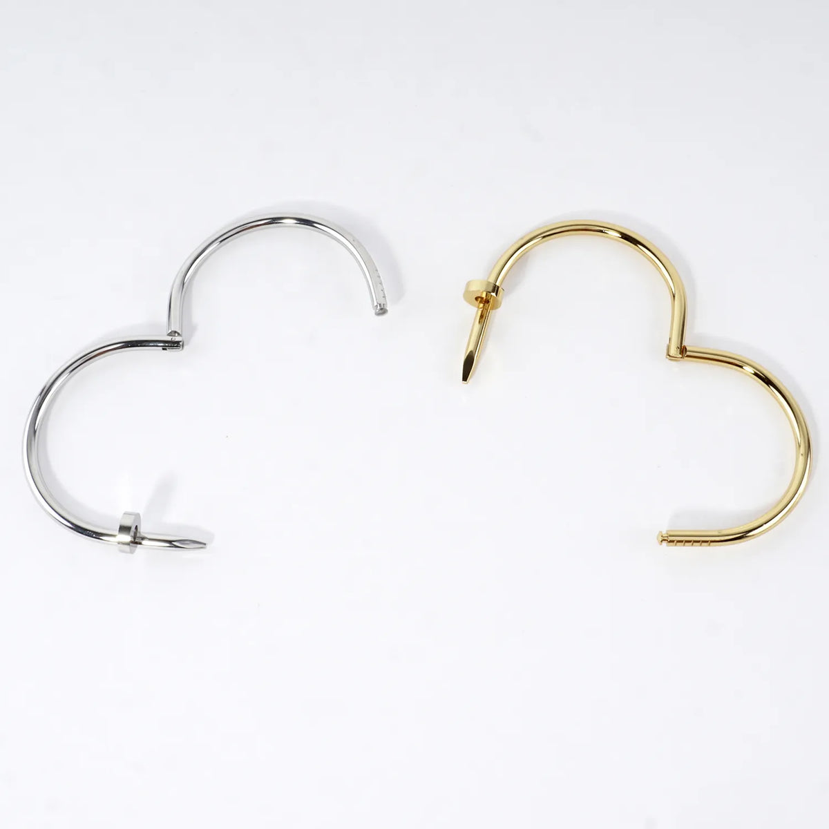 Stainless Steel Pinch Open Nail Cuff Bracelet