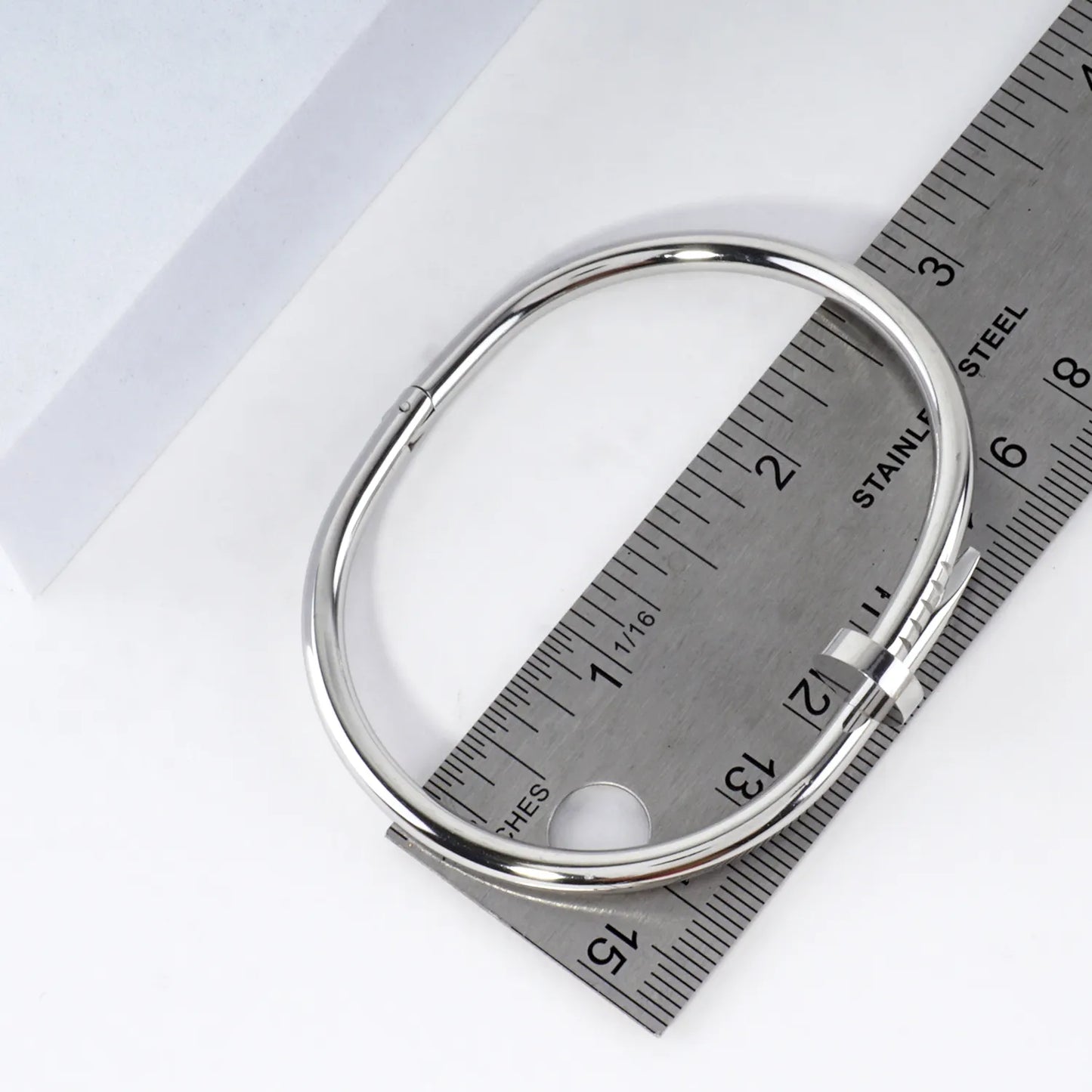 Stainless Steel Pinch Open Nail Cuff Bracelet