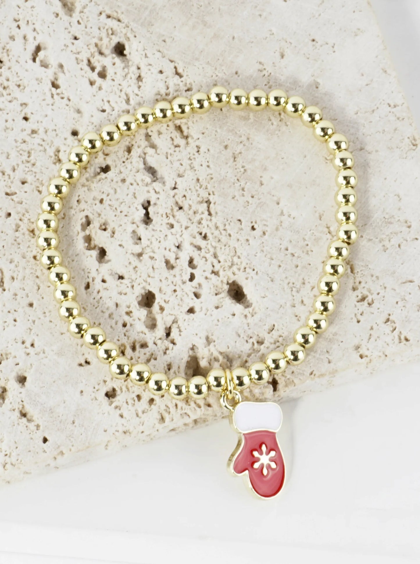 Stainless Steel Santas Glove Charm Bracelet