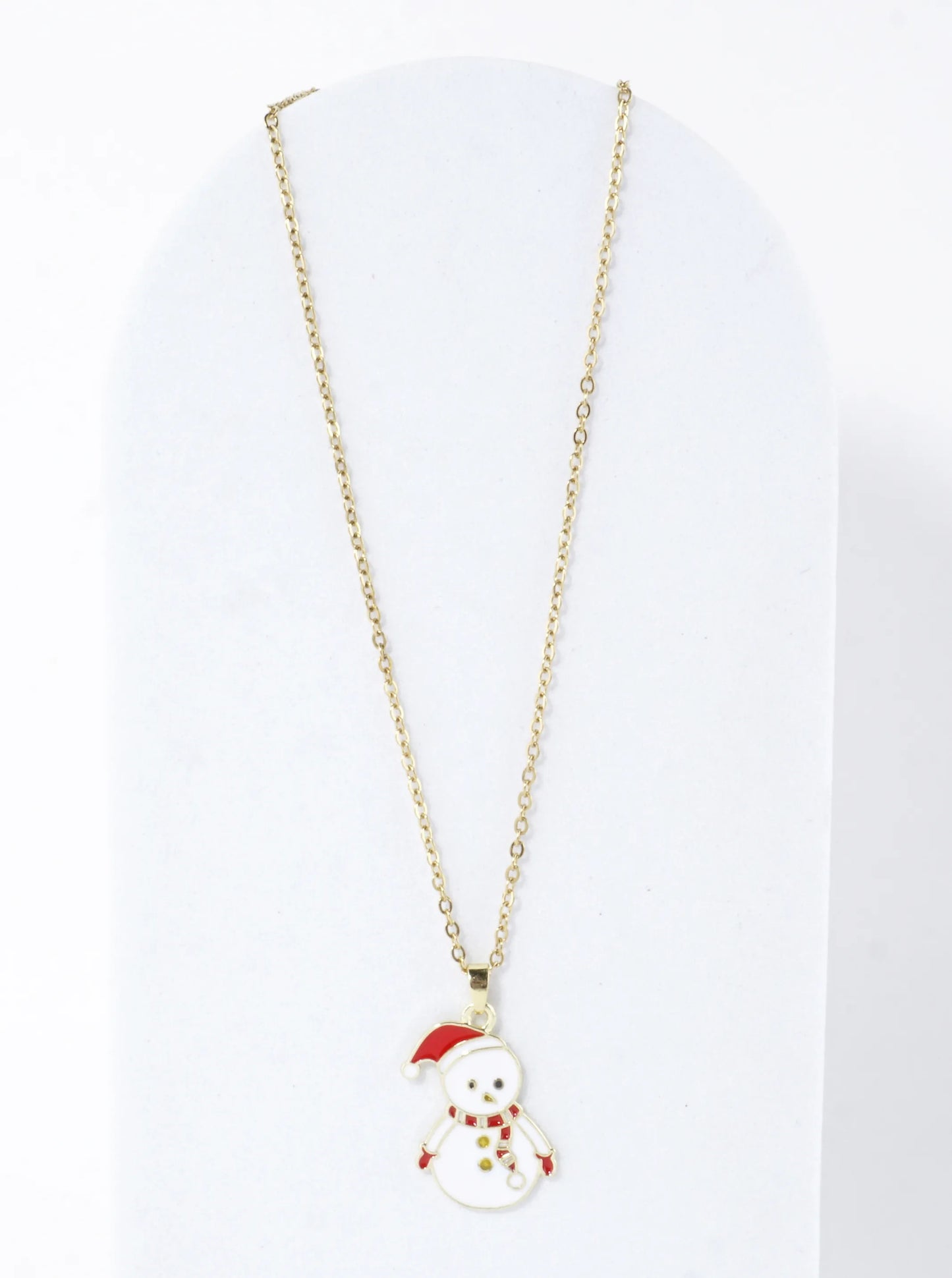 Stainless Steel Winter Snowman Pendant Necklace