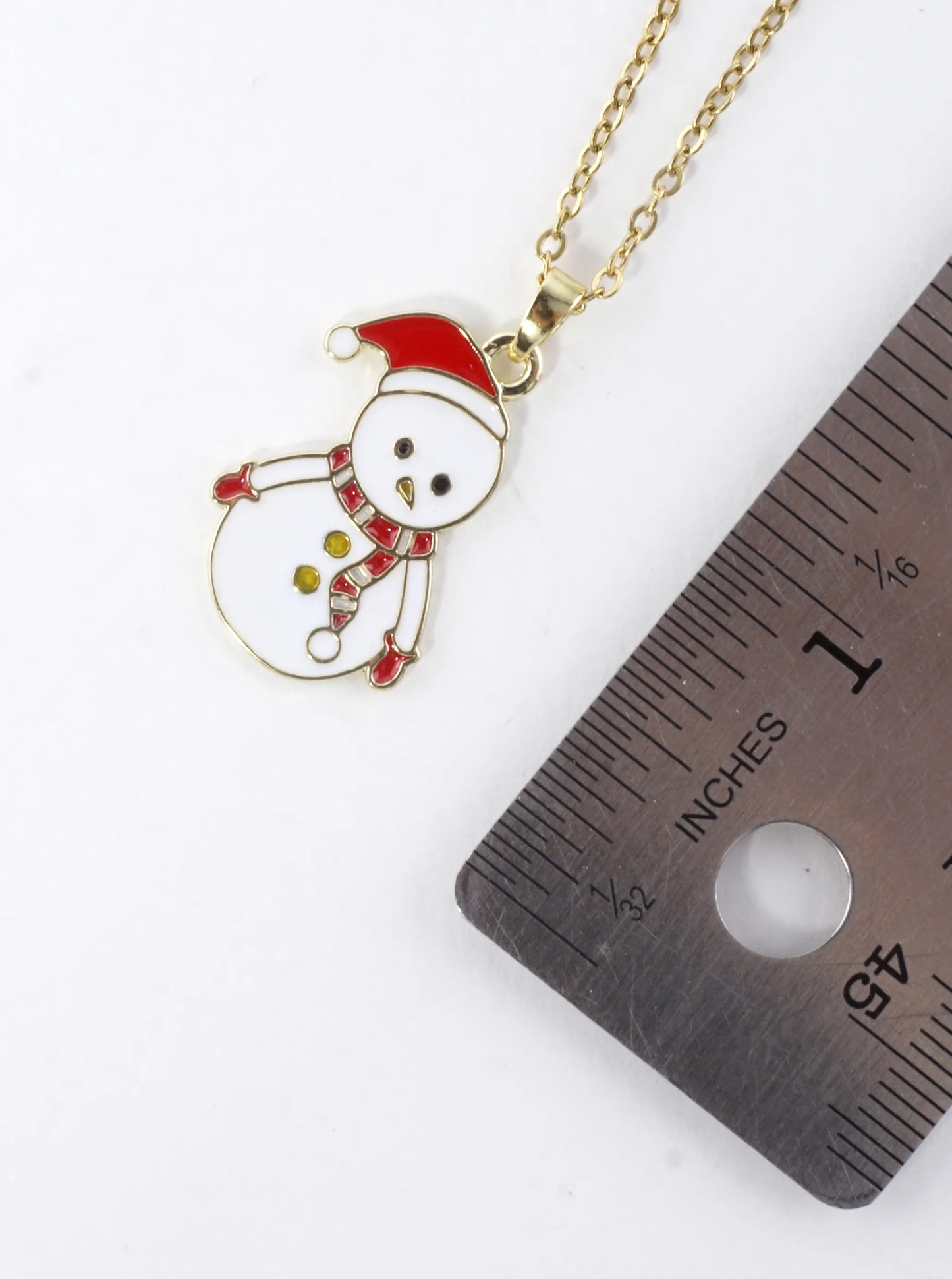 Stainless Steel Winter Snowman Pendant Necklace