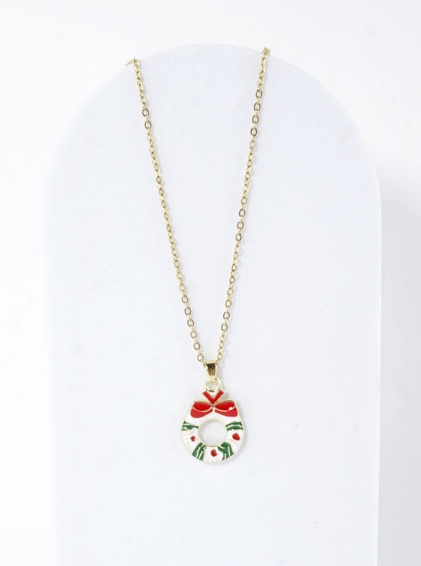 Stainless Steel Wreath Pendant Necklace