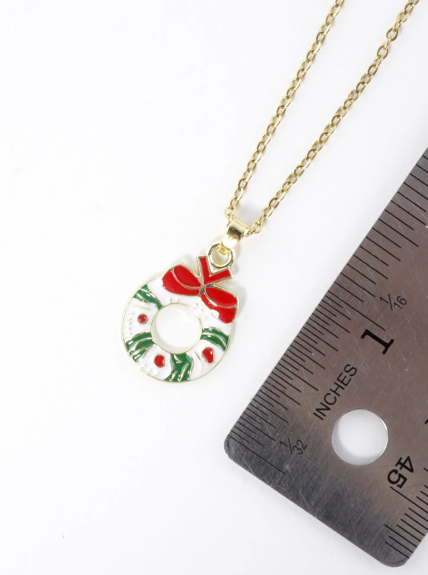 Stainless Steel Wreath Pendant Necklace