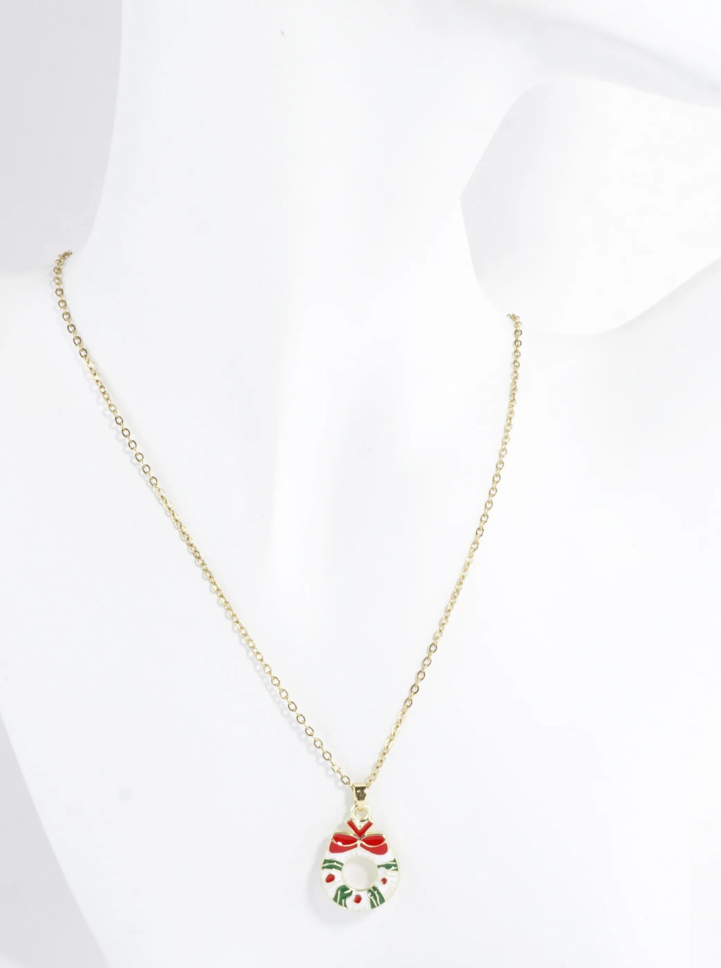 Stainless Steel Wreath Pendant Necklace