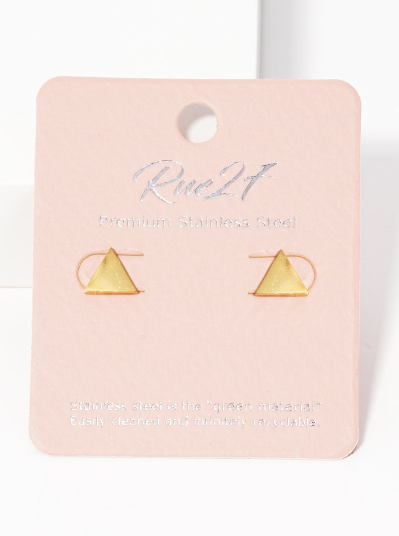 Stainless Steel Triangle Shape Stud Earrings