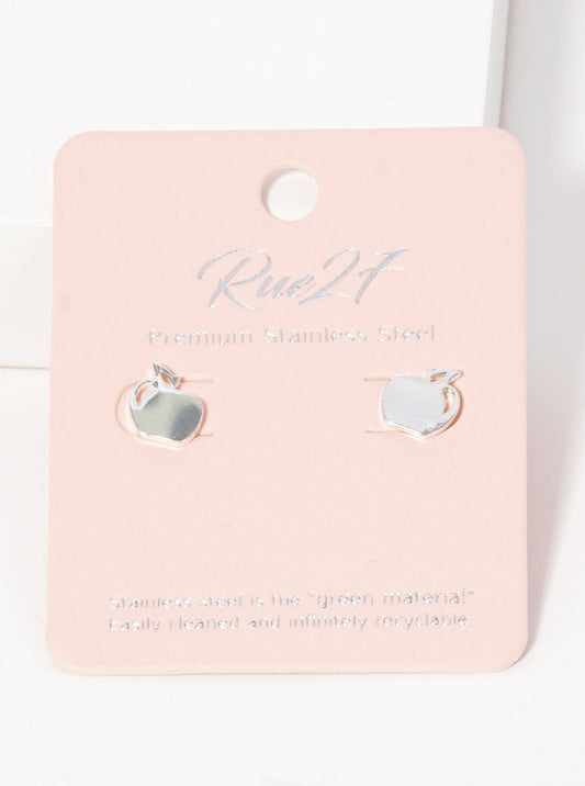 Stainless-steel Apple Stud Earrings