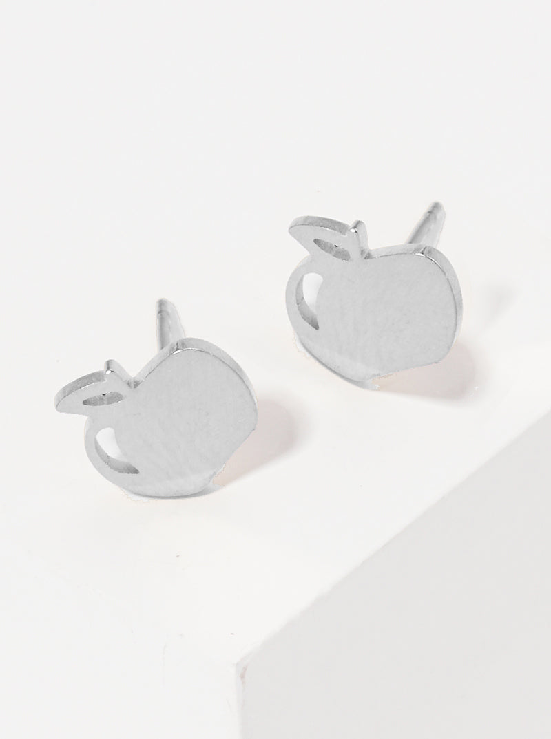 Stainless-steel Apple Stud Earrings
