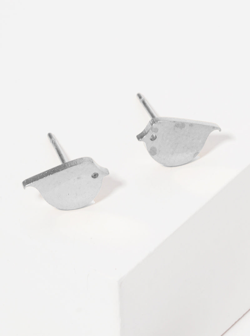 Stainless Steel Animal Bird Stud Earrings