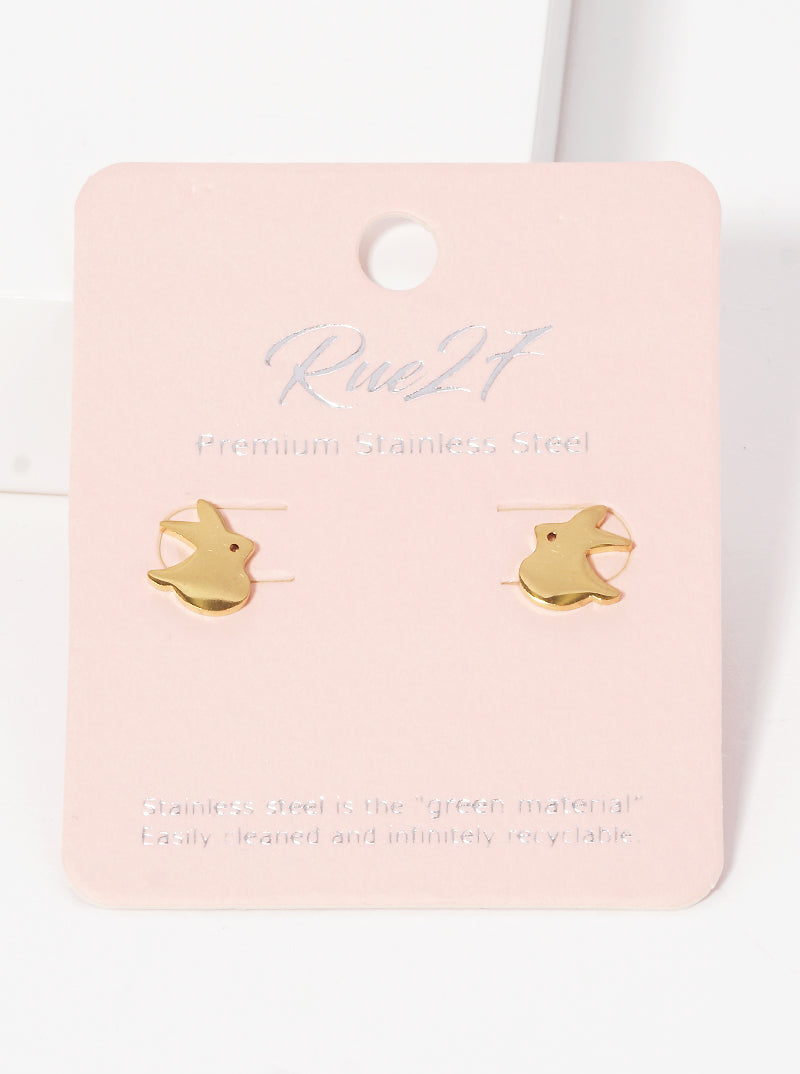 Stainless Steel Animal Rabbit Stud Earrings