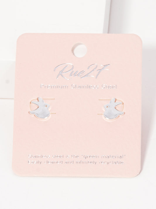 Stainless Steel Animal Rabbit Stud Earrings