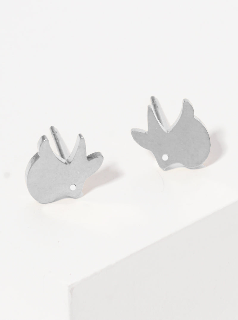 Stainless Steel Animal Rabbit Stud Earrings