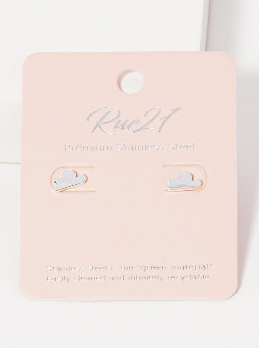Stainless Steel Cloud Stud Earrings