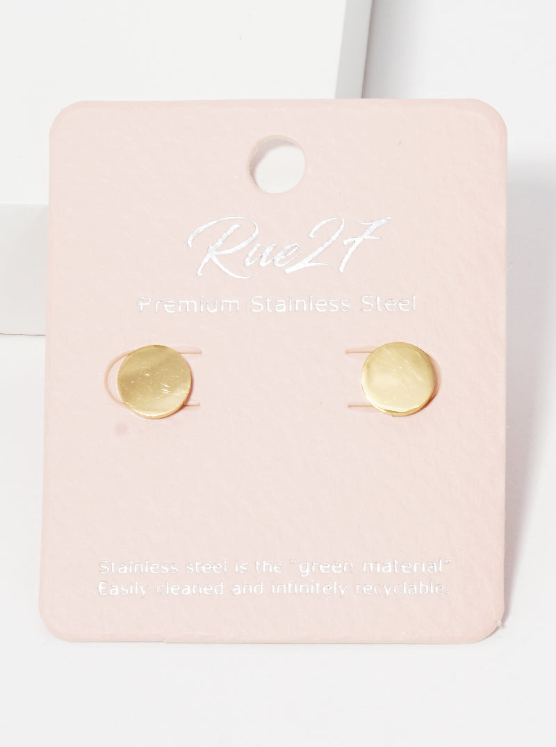 Stainless Steel Round Shape Stud Earrings