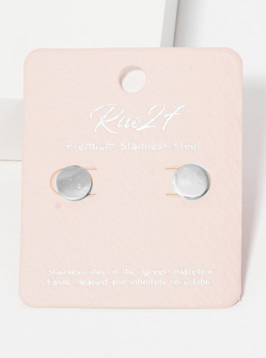 Stainless Steel Round Shape Stud Earrings