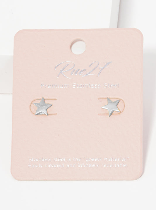 Stainless Steel Star Stud Earrings