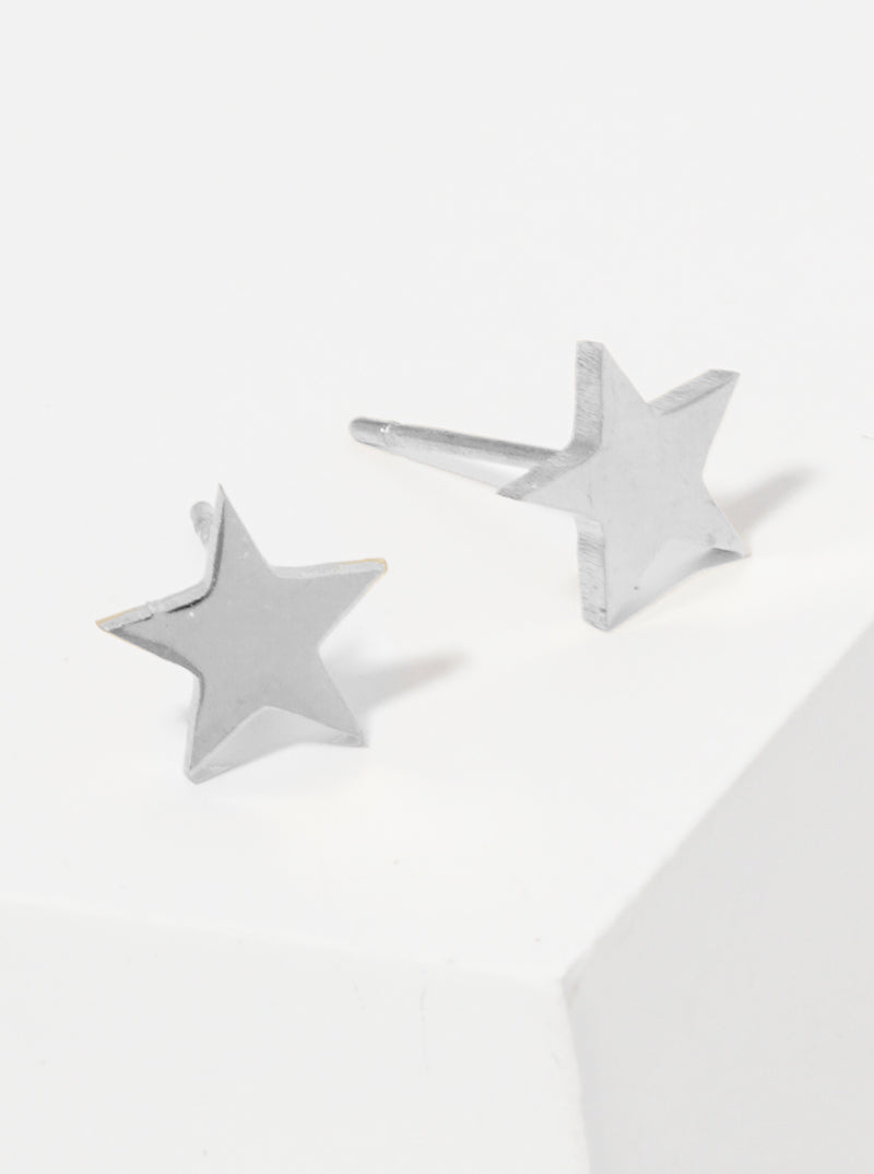 Stainless Steel Star Stud Earrings