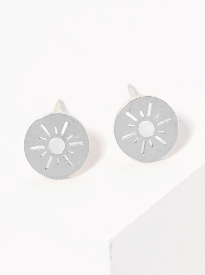 Stainless Steel Sun Cutout Stud Earrings