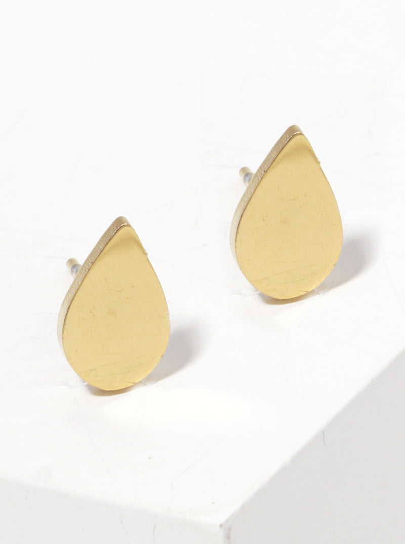 Stainless Steel Teardrop Post Stud Earrings