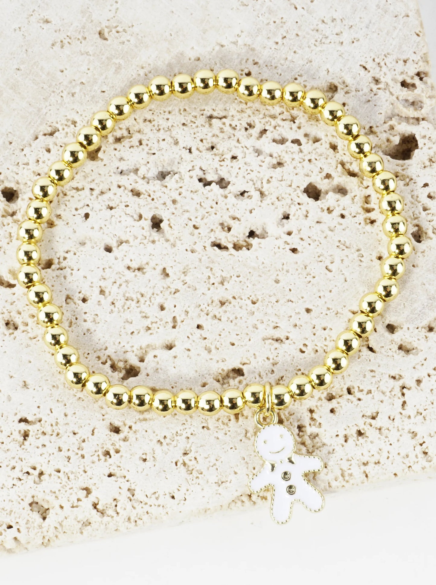 StainlessSteel Gingerbread Charm Bracelet