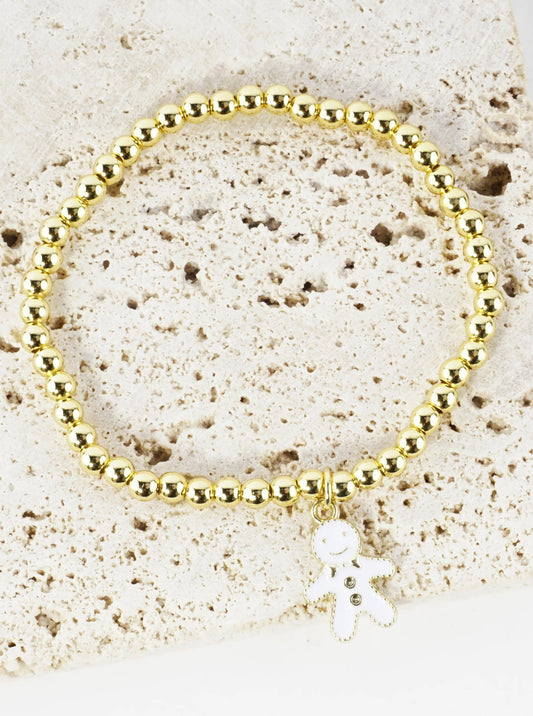 StainlessSteel Gingerbread Charm Bracelet