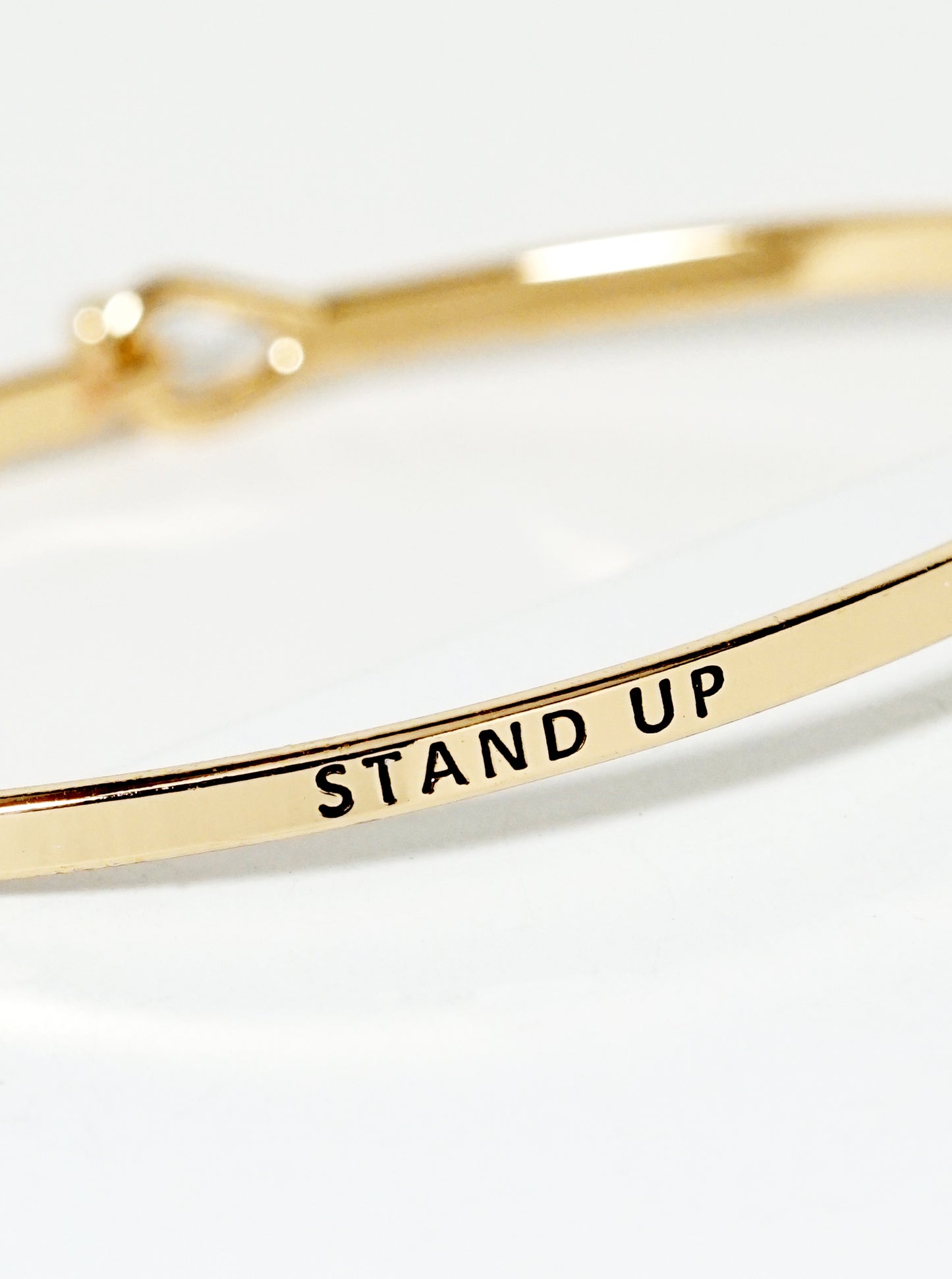 Stand Up Engraved Inspirational Bangle Bracelet