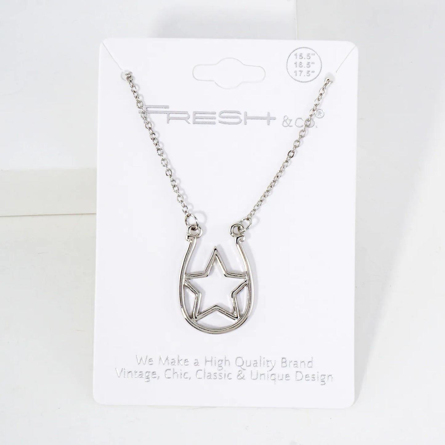 Star Cutout Horseshoe Pendant Necklace
