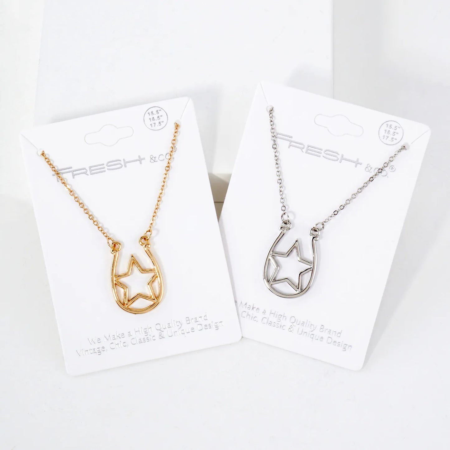 Star Cutout Horseshoe Pendant Necklace
