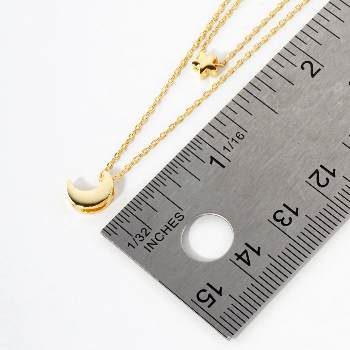 Star Moon Pendant 18K-Gold-Dipped Celestial Layered Necklace