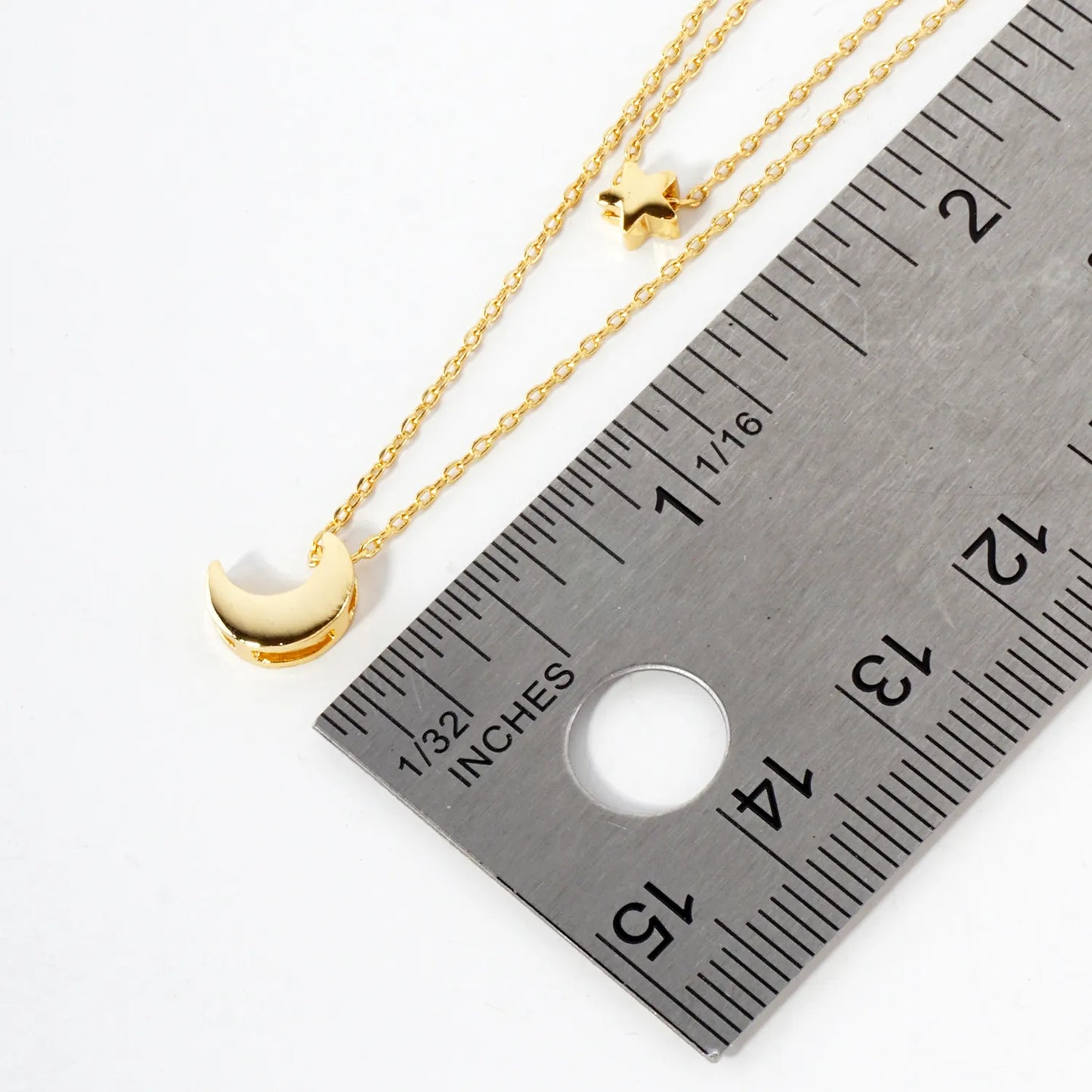 Star Moon Pendant 18K-Gold-Dipped Celestial Layered Necklace