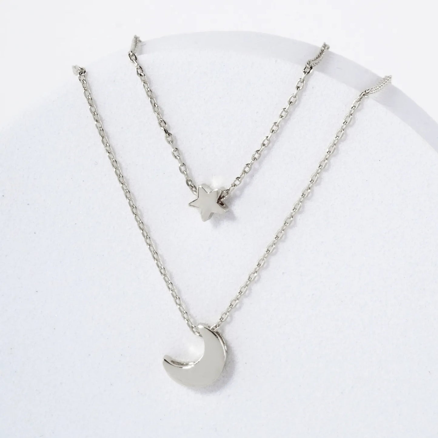 Star Moon Pendant 18K-Gold-Dipped Celestial Layered Necklace