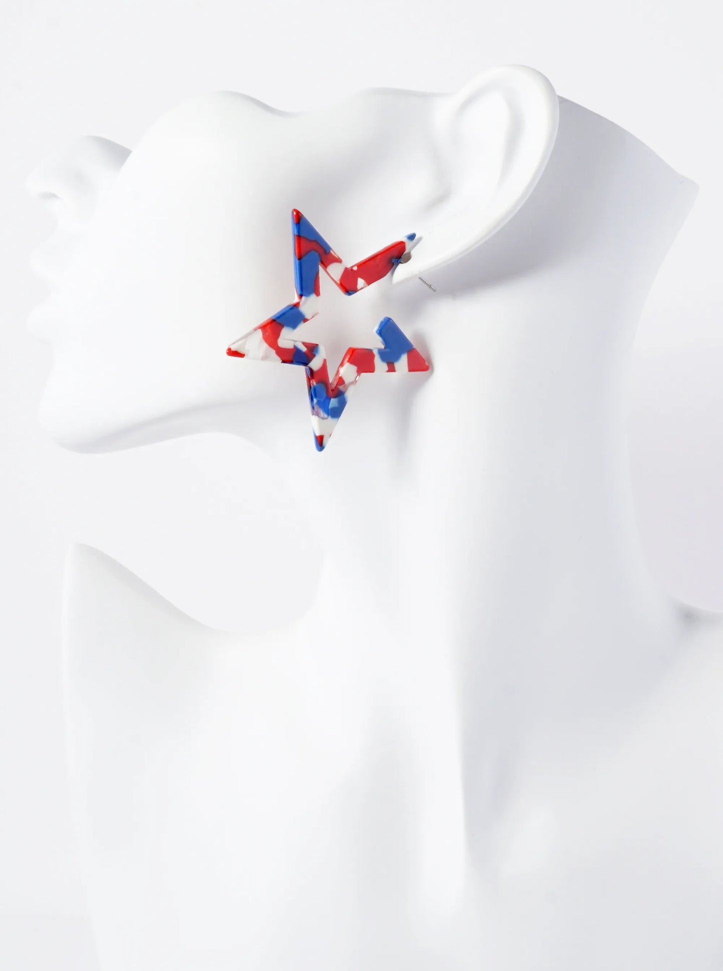 Star-Shaped 50mm Statement Open Hoop Earrings