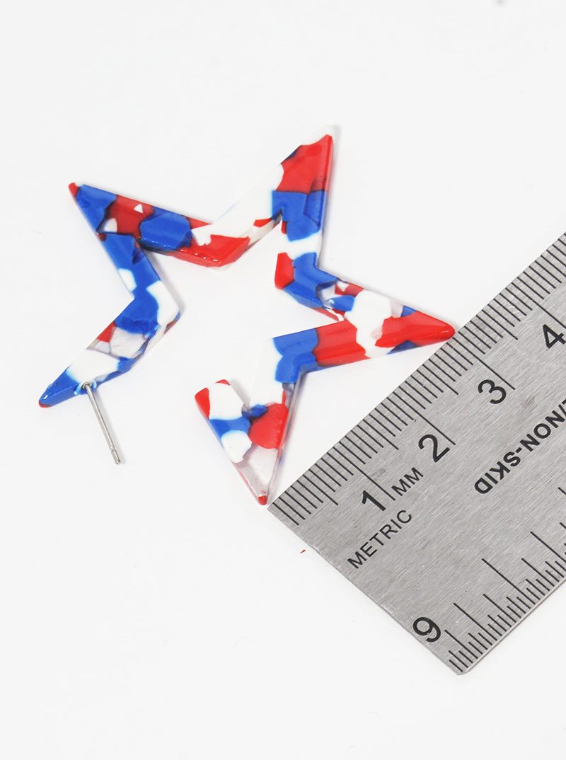 Star-Shaped 50mm Statement Open Hoop Earrings