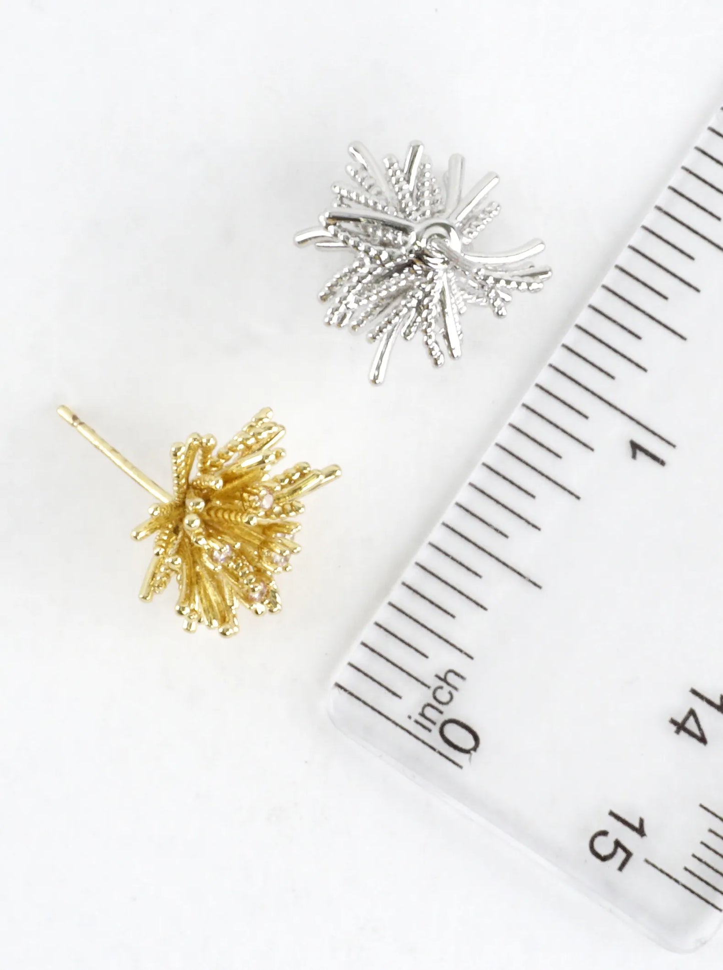 Starburst Textured Crystal Stud Earrings