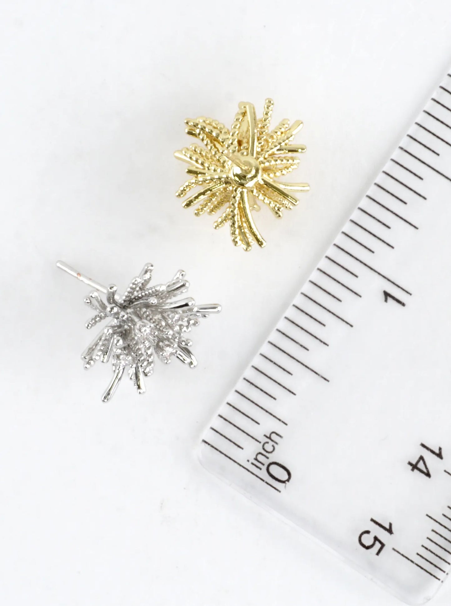 Starburst Textured Crystal Stud Earrings