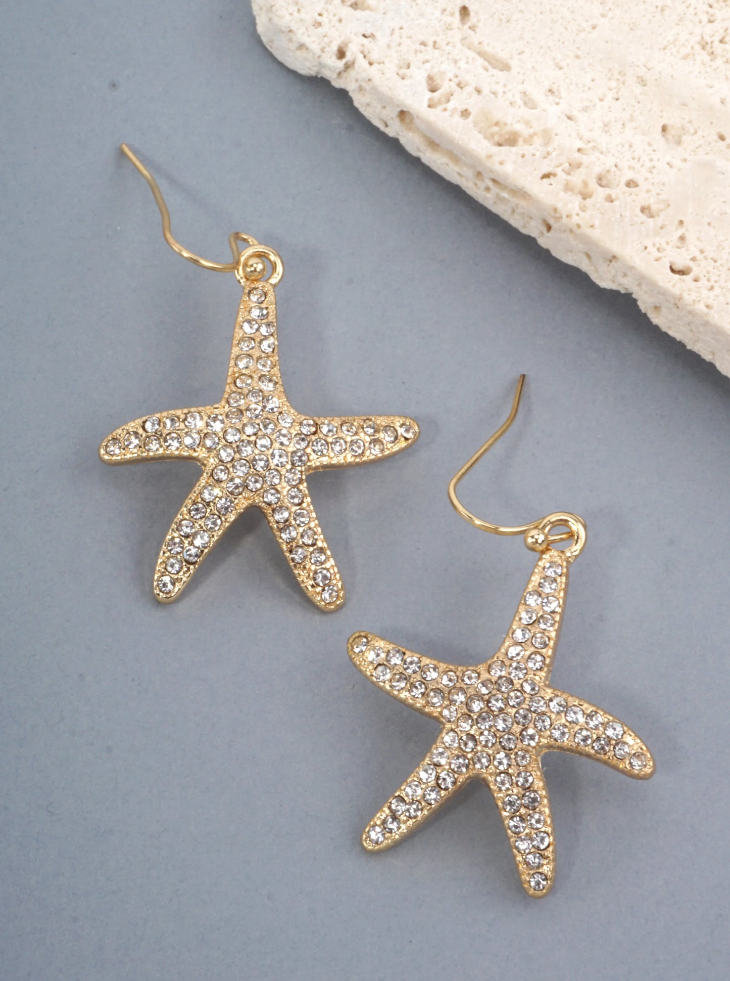 Starfish Crystal Pave Dangle Earrings