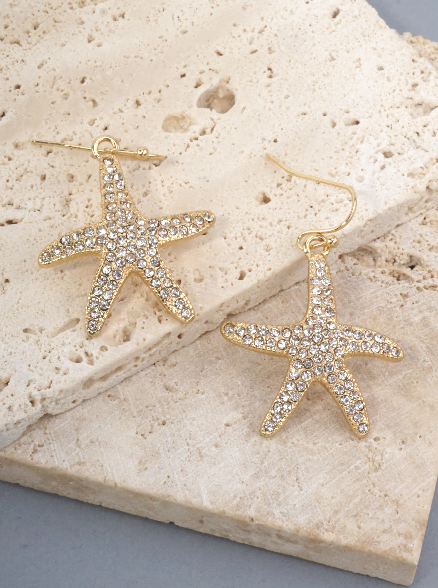 Starfish Crystal Pave Dangle Earrings