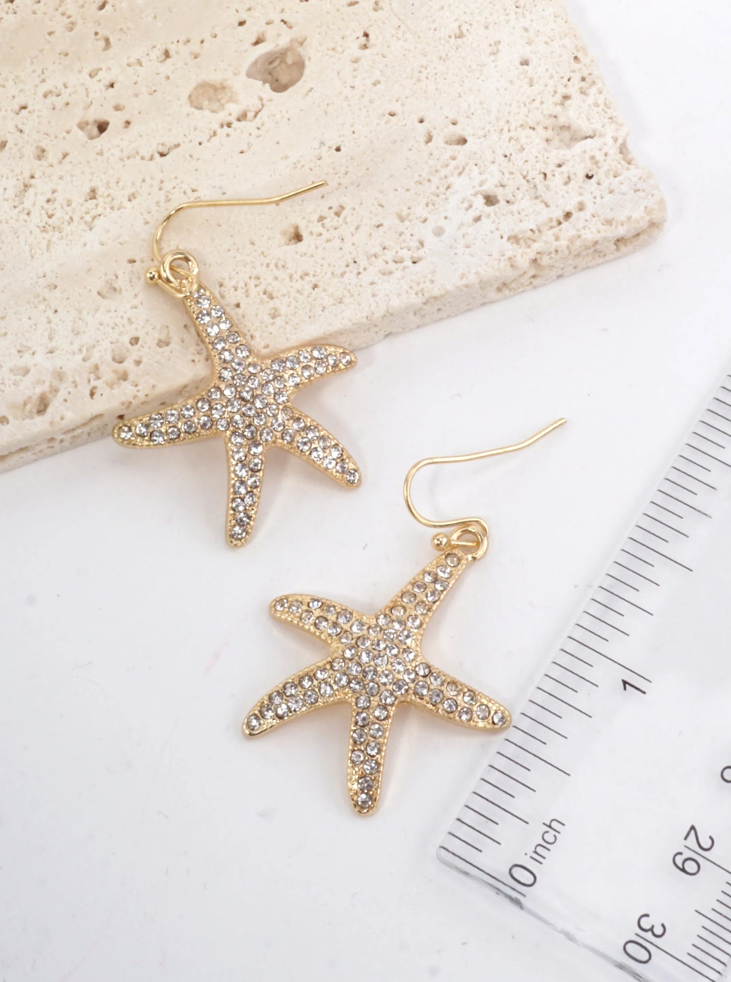 Starfish Crystal Pave Dangle Earrings